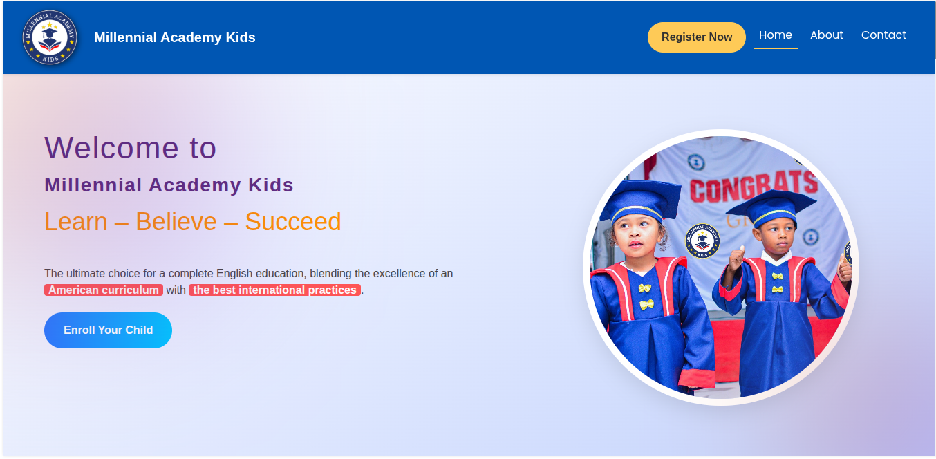 Millennial Academy Kids - Web Project by Tiavina Jonathan Rakotoarisoa